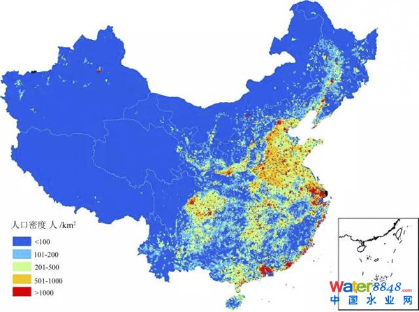 圖11 中國鄉鎮人口空間數據集(2010年)